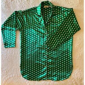 Vintage Victoria’s Secret Gold Label Satin Polka Dot Nightshirt sz SM‎